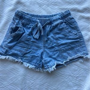 Raw hem shorts